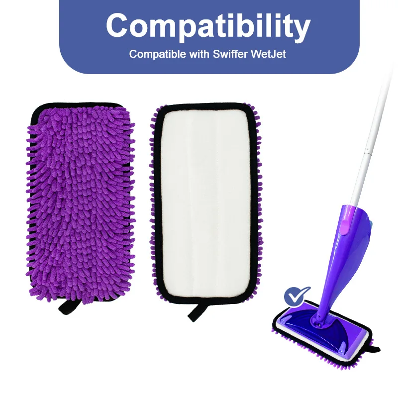 Reusable Mop Pads Compatible with Wet Jet Mops Refills Microfiber Wet Dry Use Replacement Pads