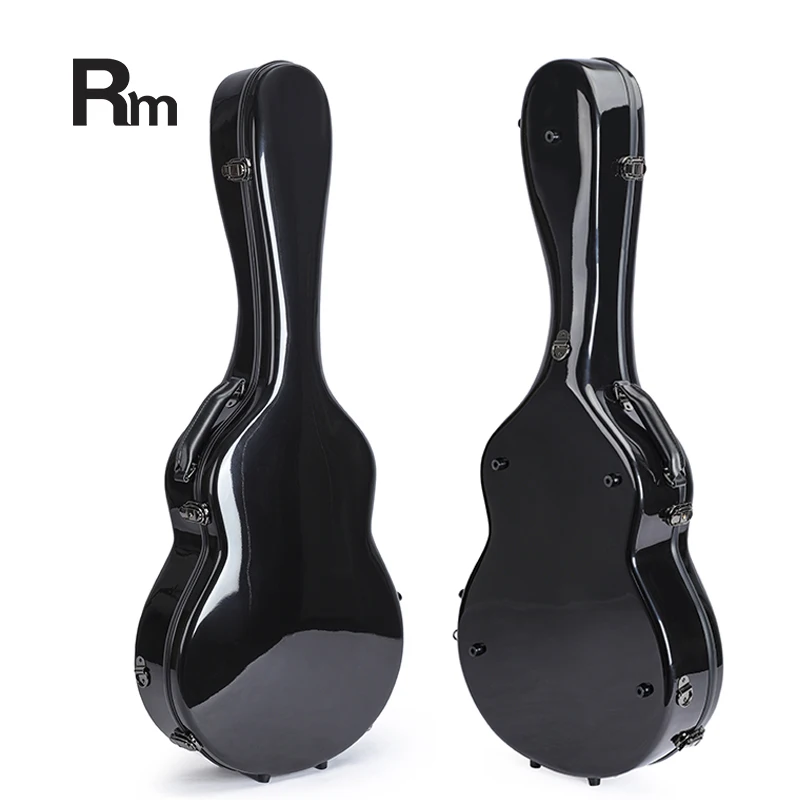 SUN-C BK Rm Rainbow  waterproof light gloss  leather over 41 inch folk music ballad  acoustic guitar fiber glass case