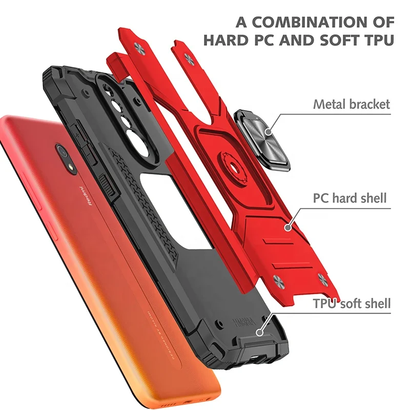 Factory Price  Magnetic Car stand  TPU+PC Phone Case For Redmi 8a/ Note8  pro/Note 9 Pro