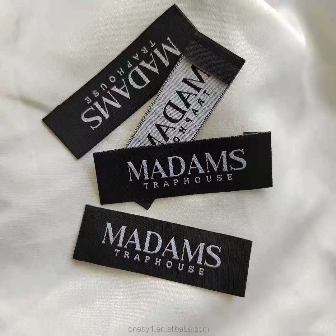 Garment Woven Labels For Clothing Free sample provide unique cheap high quality Damask CustomManufacturer shoes hats label