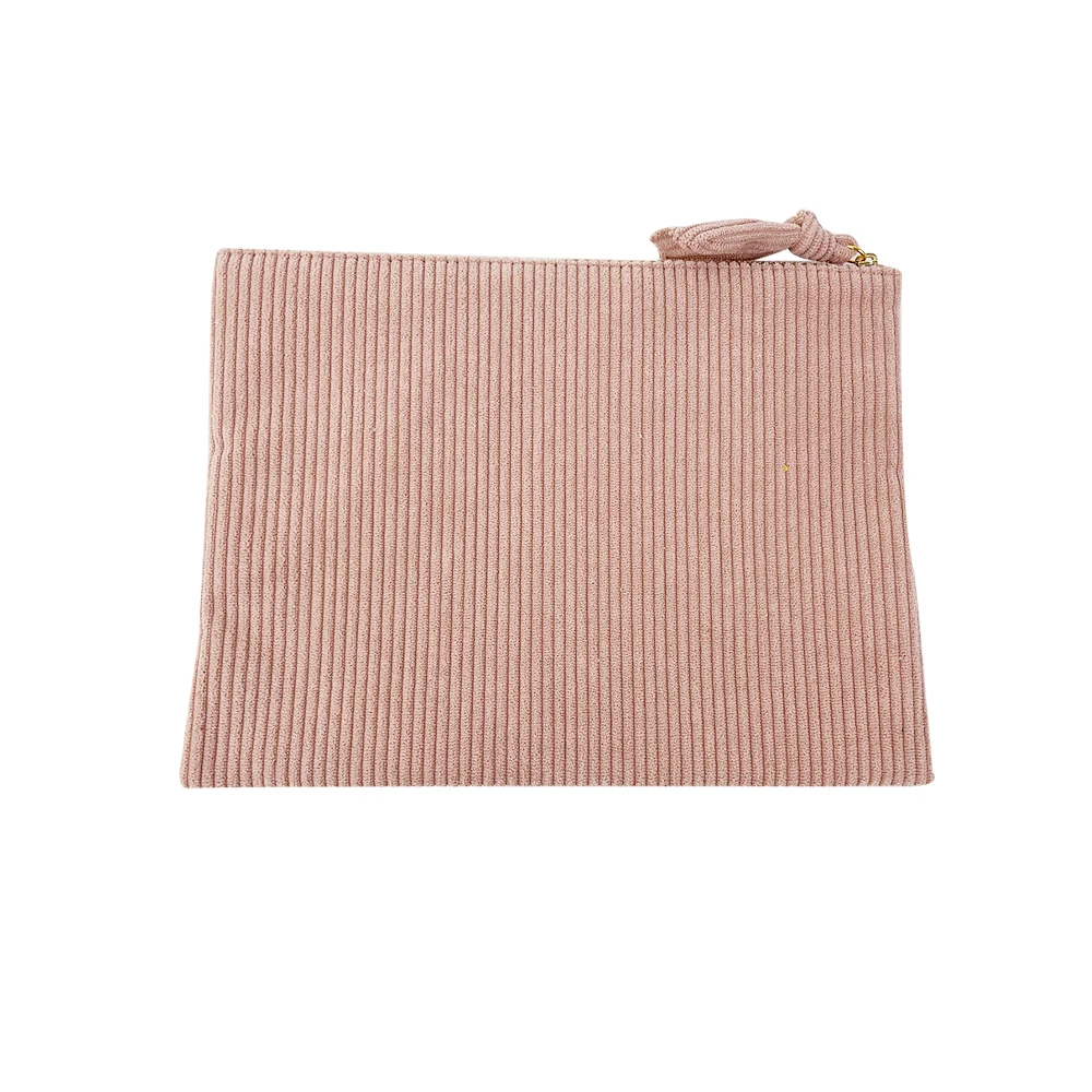 High quality unique waterproof makeup bag travel professional corduroy cosmetic bag