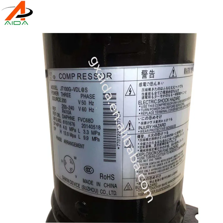New JT100G-VDL@S scroll compressor refrigeration compressor for cold room 200V 50HZ