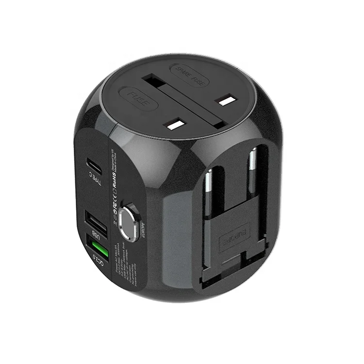  Многофункциональный Международный usb-адаптер SUNLINE QC3.0 + usb type c универсальное зарядное устройство для быстрой зарядки дорожный адаптер портативное