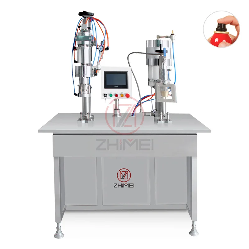 Compressed air aerosol can filling machine for spray aerosol pneumatic spray aerosol filling machines