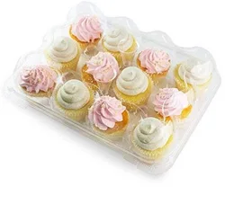 Hot sale PET 24 12 6 hole Cupcake Box Transparent Cake box Plastic Baking Packaging for cupcake