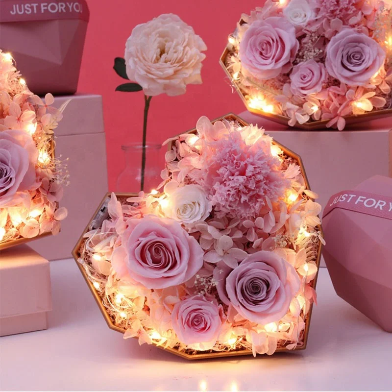 Hot Selling Wholesale hot sales decoration flower died eternal forever carnation preserved roses for Mothers day gift