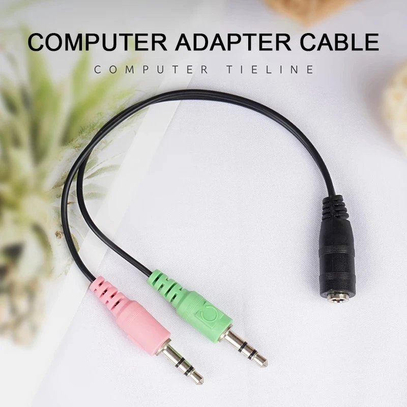 Oneodio Headphone Splitter Earphone Adapter Audio 3.5mm Female to 2 Male Jack 3.5 Mic Y Splitter Headset to PC Adapter Aux Cable