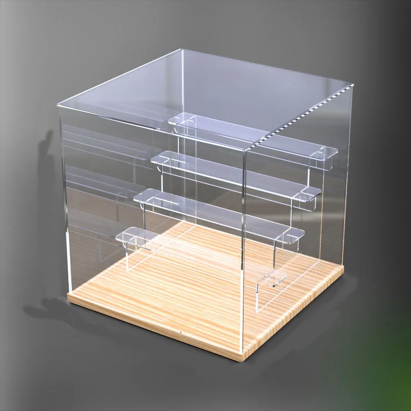 Acrylic high transparent toy model garage kit display box lid dust prevention splicing receiving box