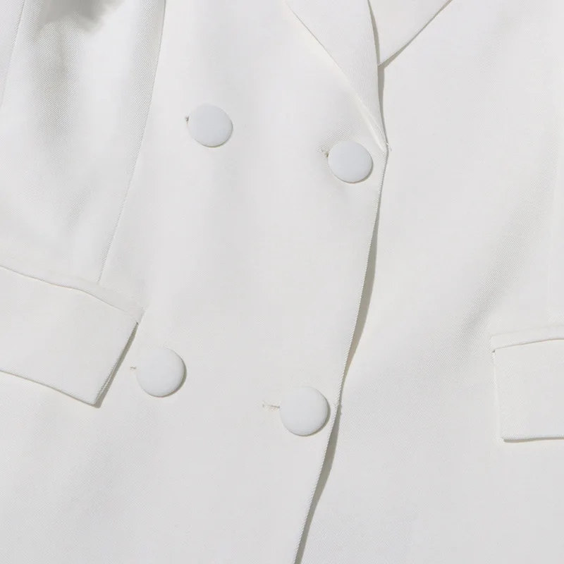 Fashion White Womens Blazer Jacket Damas Mujeres Ruffle Sleeves Blazers Ladies Women