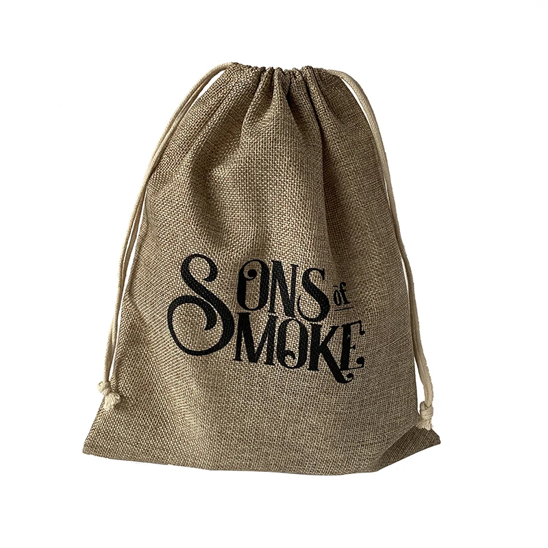 Custom Logo Natural drawstring PVC Coated Jute Linen coffee Bean Bags
