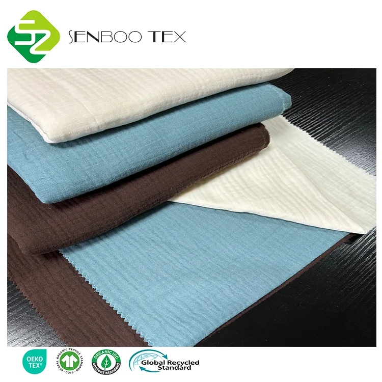GOTS Certified 100% Organic Cotton High Quality 3 Ply Gauze Woven Blanket Soft Lightweight Garments for Boys Girls 180gsm