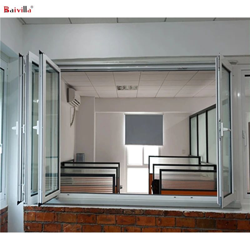 Folding glass windows aluminium bifolding window hot sale in the usa