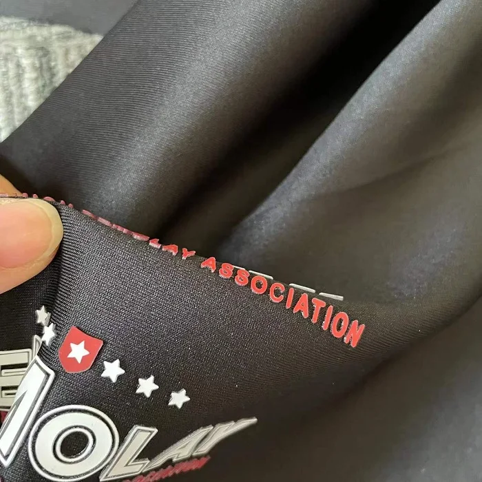 High density customized 3D silicone screen printing logo clothing heat transfer labels for T-shirts