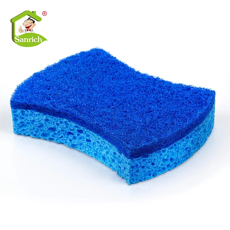 Eco friendly biodegradable Home Using Non-scrath Cellulose Sponge S Shape Sponge Sponge Cellulose household dish cleaning scrub