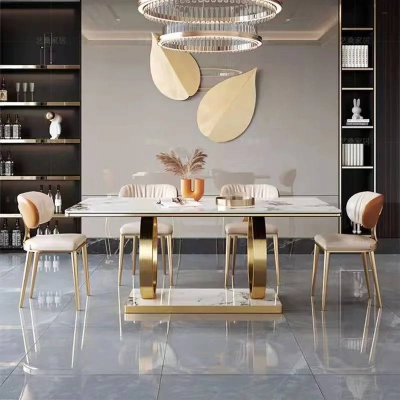 Nordic high quality restaurant furniture dining room 6 seater dining table set for home