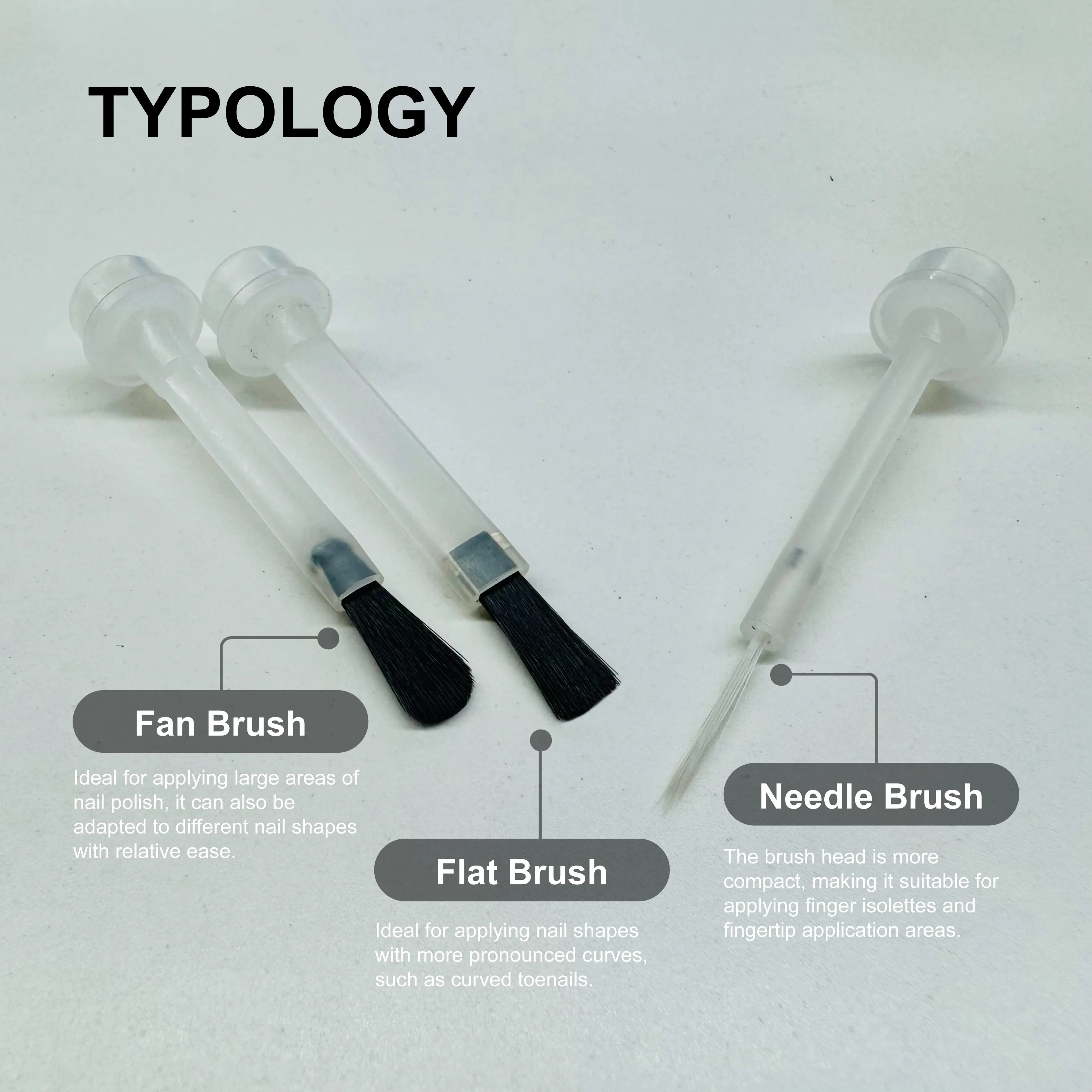 Wholesale Customized Soft Nail Polish Brush For Nail Art PA612 Brush Filament Flat Nail Uv Gel Brush