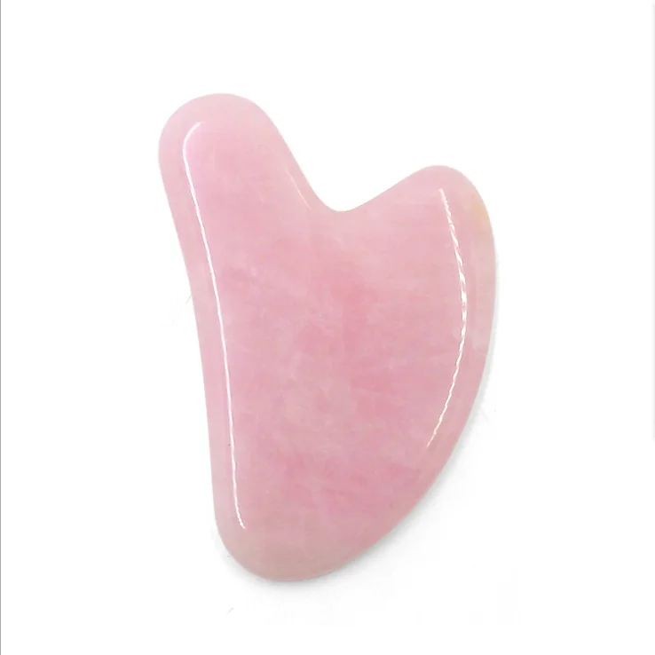 Heart Shaped Gua Sha Guasha Board Rose Quartz Pink Jade Stone Scraping Massage Tool Gua Sha Board
