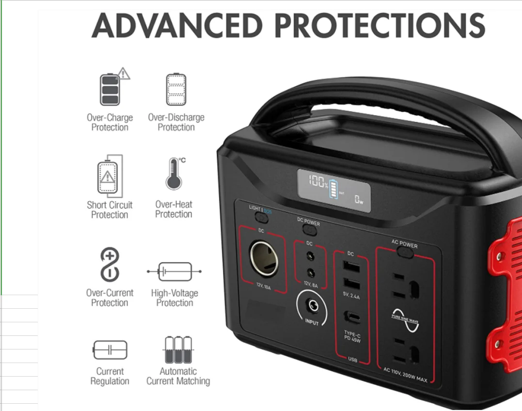 Outdoor Power Station 320wh Lifepo4 Cells Small Solar Energy Storage Portable Power Station for Camping Home Battery Backup