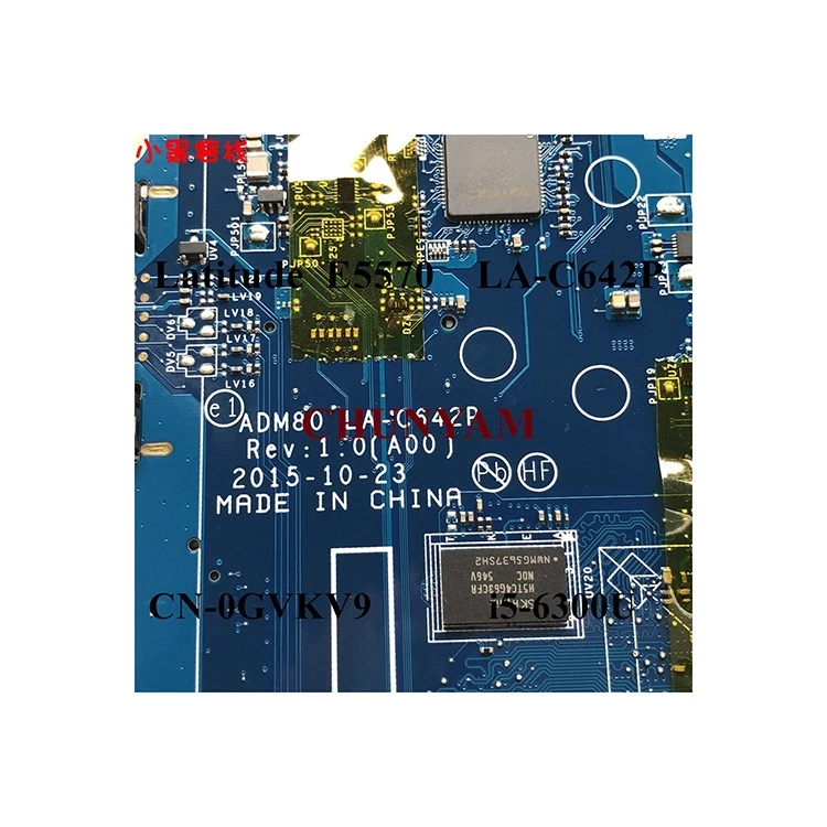 High quality cheap Laptop motherboard LA-C642P i5-6300u GVKV9 For Dell Latitude 15 E5570