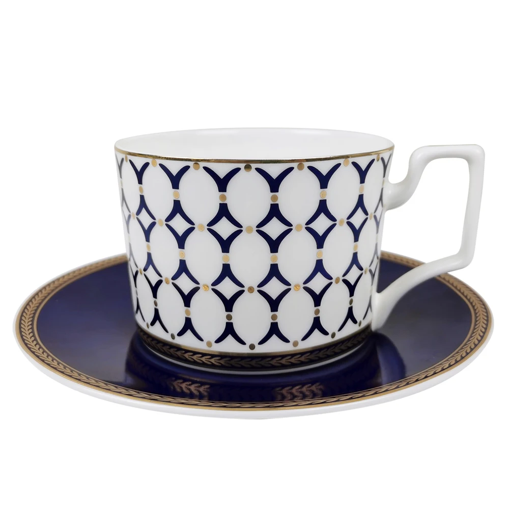 JINTCH Wholesale reusable bone china cup and saucer custom gold arabic ceramic coffee cups
