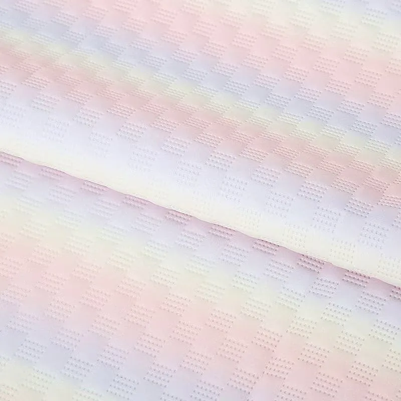Радужная Пастельная сетка из тисненой мягкой синтетической кожи для изготовления сумки