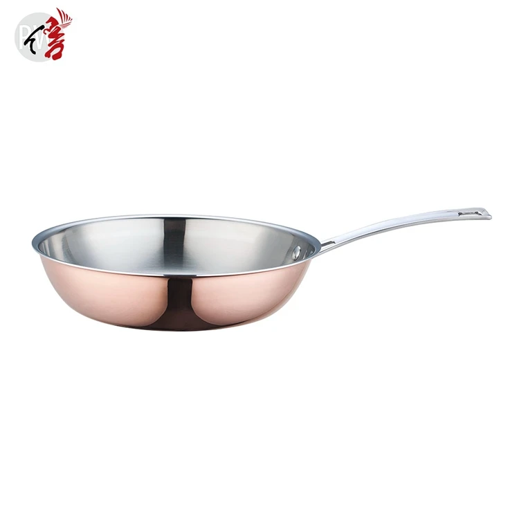 7 pieces hot sale tri-ply copper cookware cooking pot kitchenware casserole set with glass lid