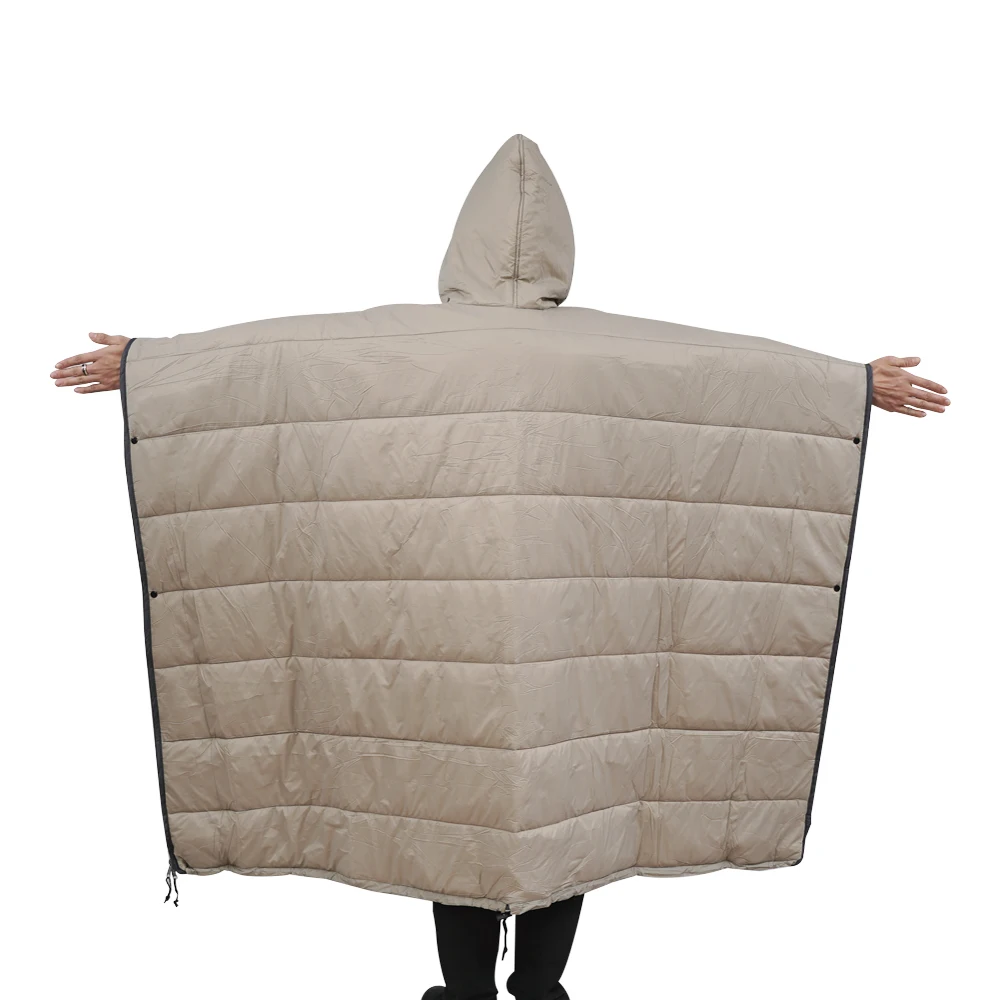 Outdoor Camping Sleeping Bags WindProof Cloak Shawl Cape Waterproof Sleeping Bag Cotton Wearable Sleeping Bag for 3 Seasons