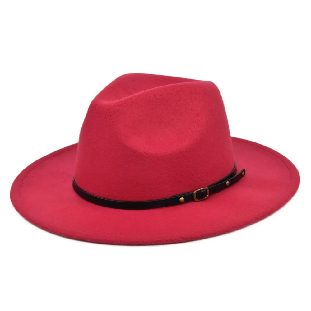 Solid Color Polyester Cotton Vegan Material Fedora hat Fedora Hats for Women Men Party Music Festival Fashion fedora hats