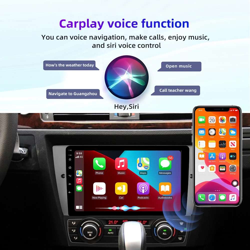 Best sellers 9 inch Android AUTO radio for BMW E90 E91 E92 E93 GPS 4+64GB 8-core WiFi car dvd player