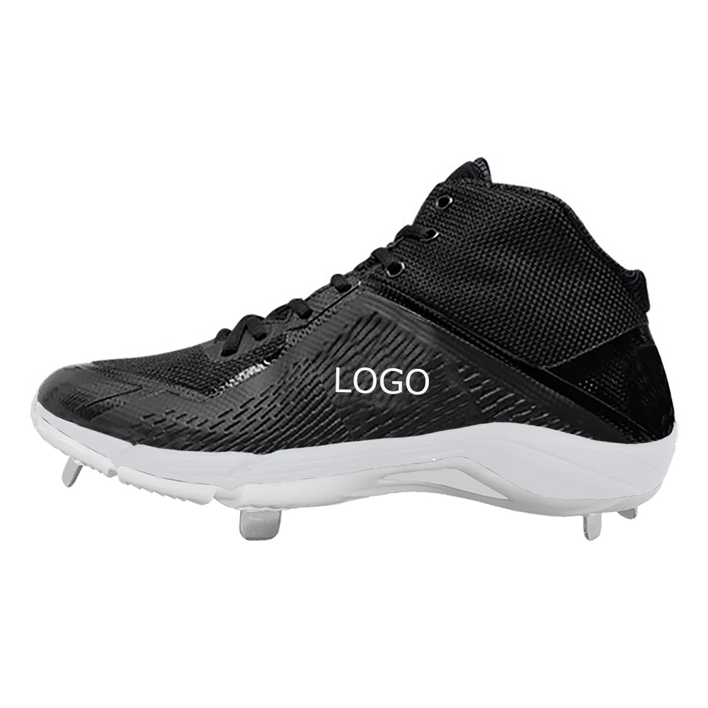 Wholesale custom Professional training baseball sports shoes with metal cleats, comfortable baseball turf shoes