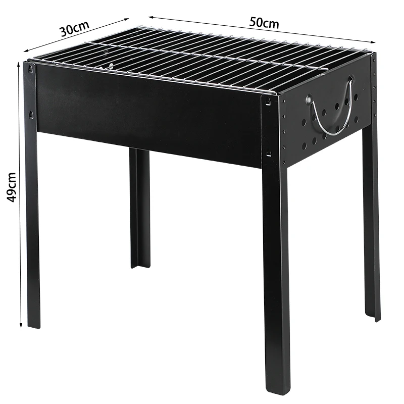 Portable black barbeque bbq grill outdoor charcoal for Outdoor camping