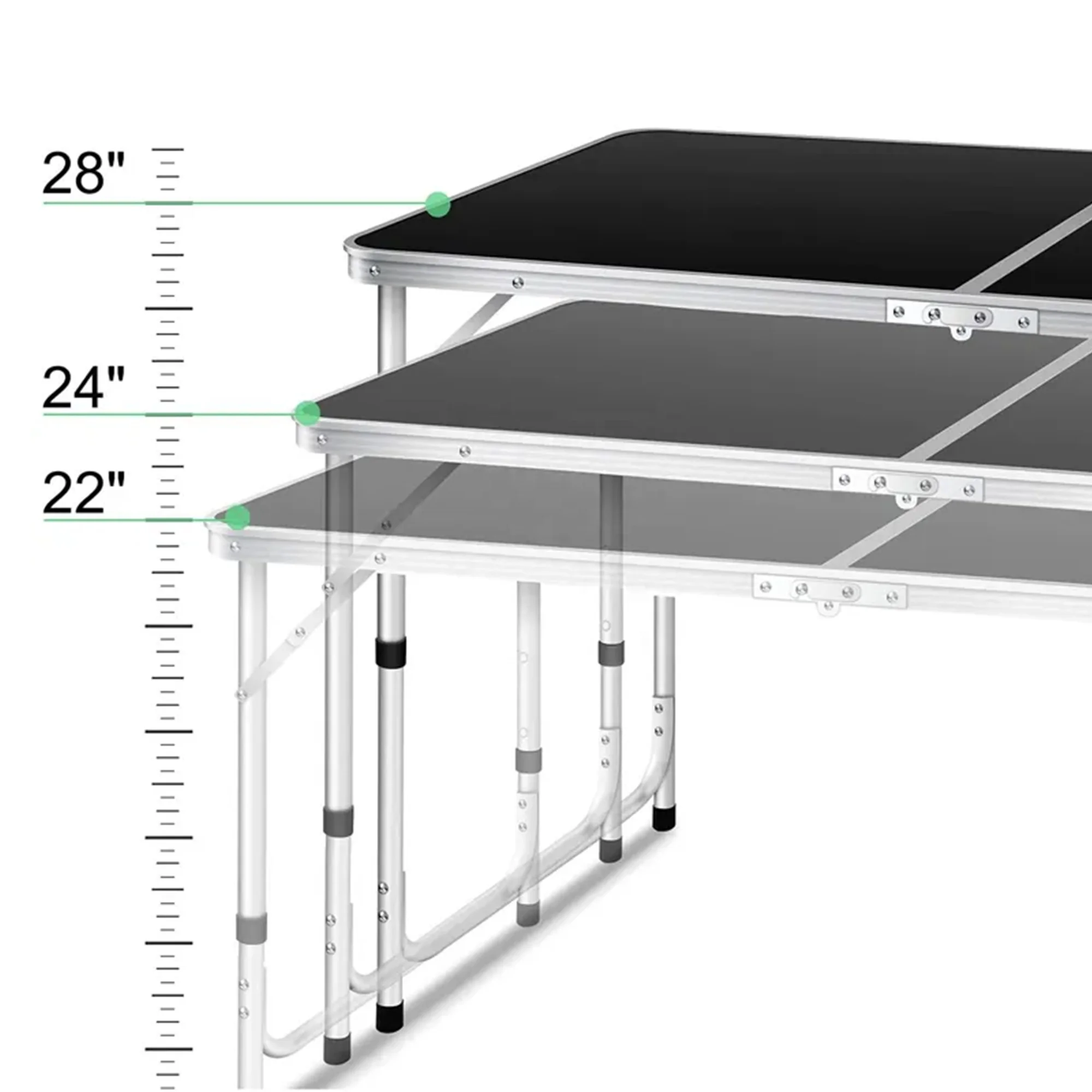 CYEN high quality multi-functional lightweight durable suitcase height adjustable 4ft aluminum folding camping table