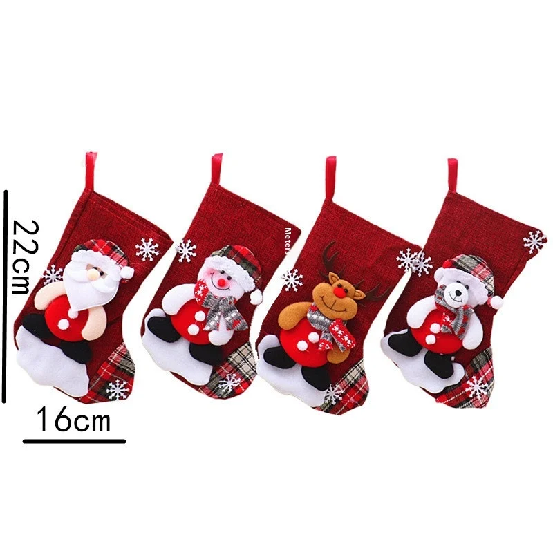 Christmas Stockings and Gift Bags Festive Socks Pendant Tree Ornaments for Home Decorative Bags