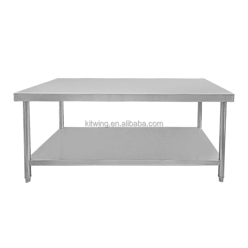 Customized Commercial Double Deck Stainless Steel Workbench Kitchen Worktop Kitchen Work Table