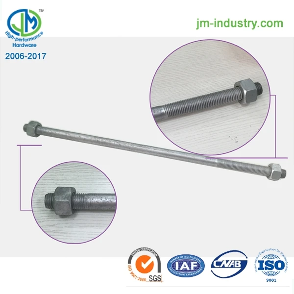 OEM ASTM F1554 Grade 36 M12 Hex Head  Anchor Bolts With Nut And Washer