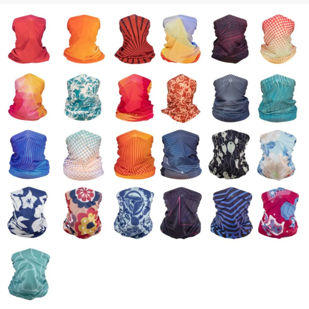 Upf 50+ Custom UV Protection Moisture Wicking Ice Silk Multifunctional Seamless Tube Fishing Neck Gaiter Head Scarf Bandanas
