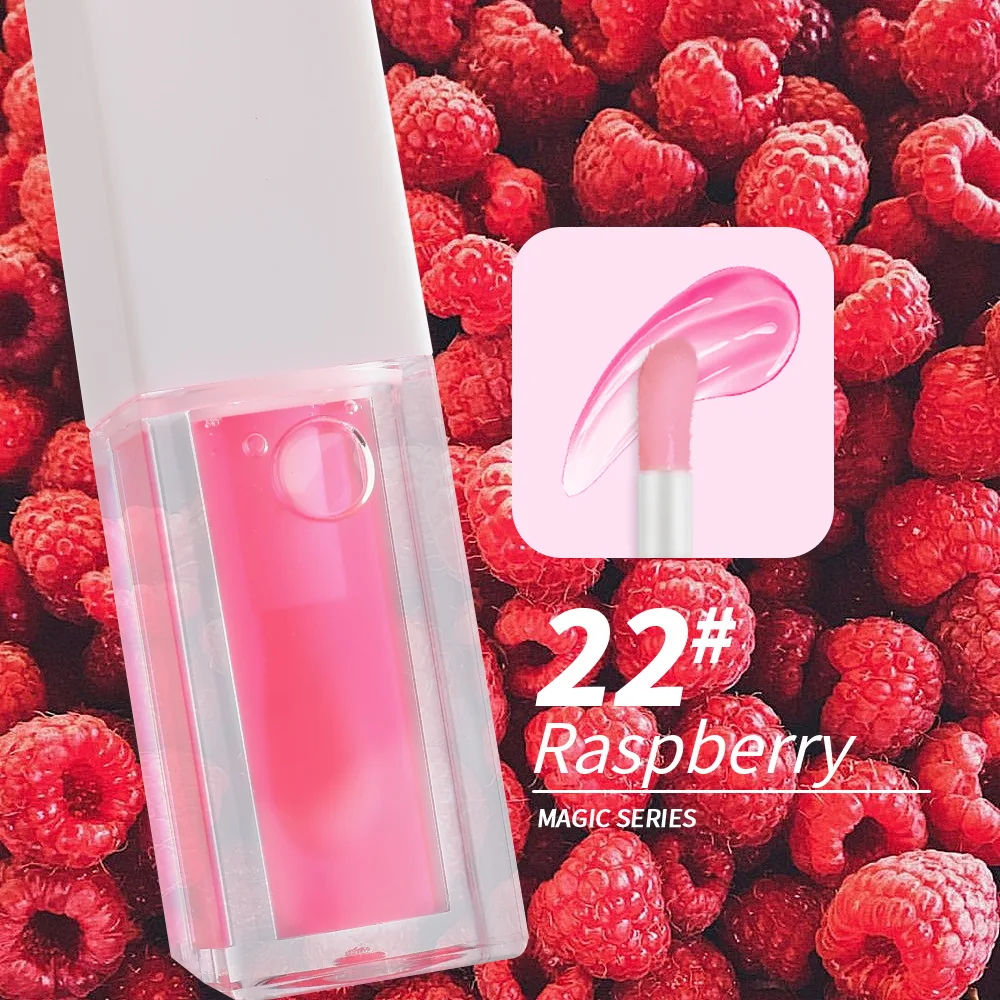 Lip care vegan oil plumper color changing lip oil tint fruit flavor clear glossy private label lip oil