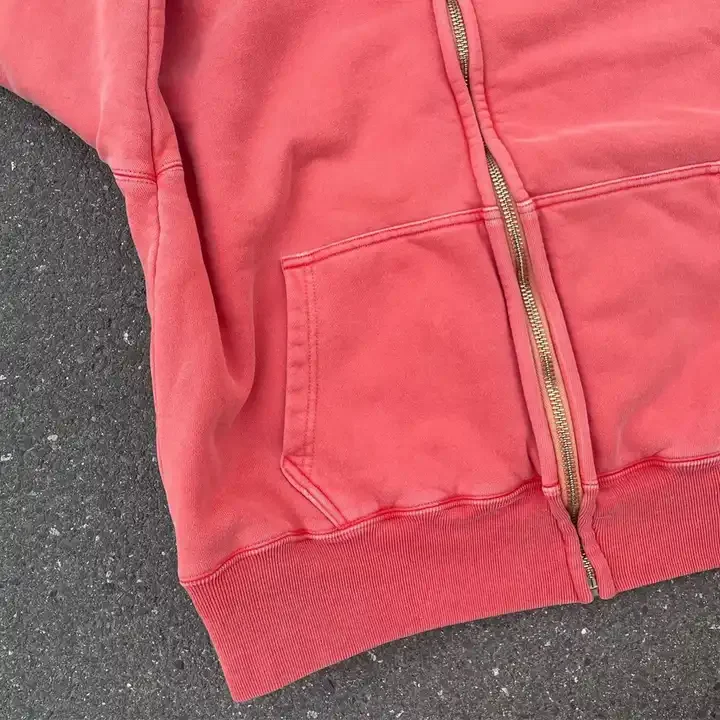 French Terry Street Wear Hoodie Cotton Acid Wash Vintage Custom Logo Oversized Stone Wash Sun Faded Distressed Hoodies