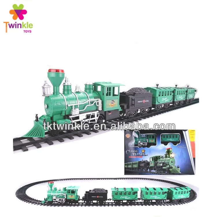 bo classic christmas toy train with smoke electric toy train set