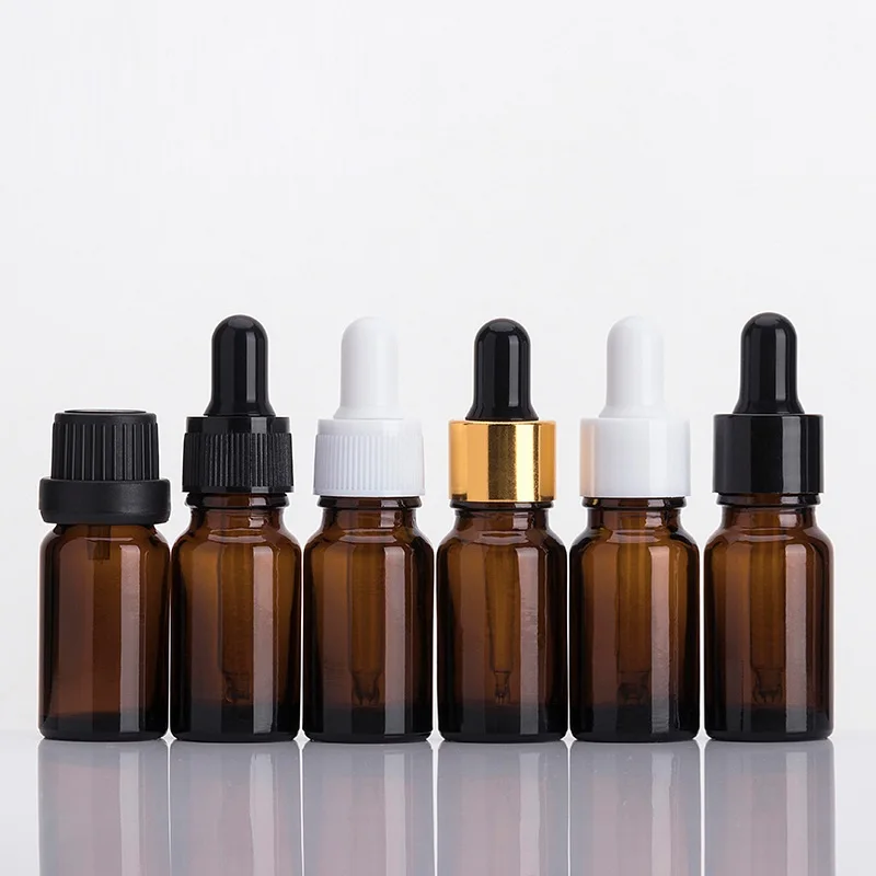 Cosmetic Packaging 10ml 20ml 30ml 50ml Amber Empty Essential Oil Bottle Small Vial Glass Dropper Bottle