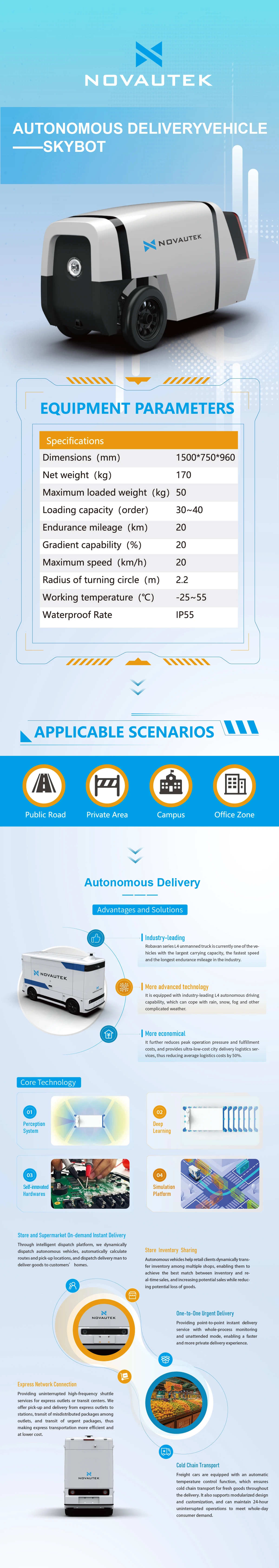max high speed 20km/h wheeled robot for logistics delivery vehicle autonomous navigation transport vehicle