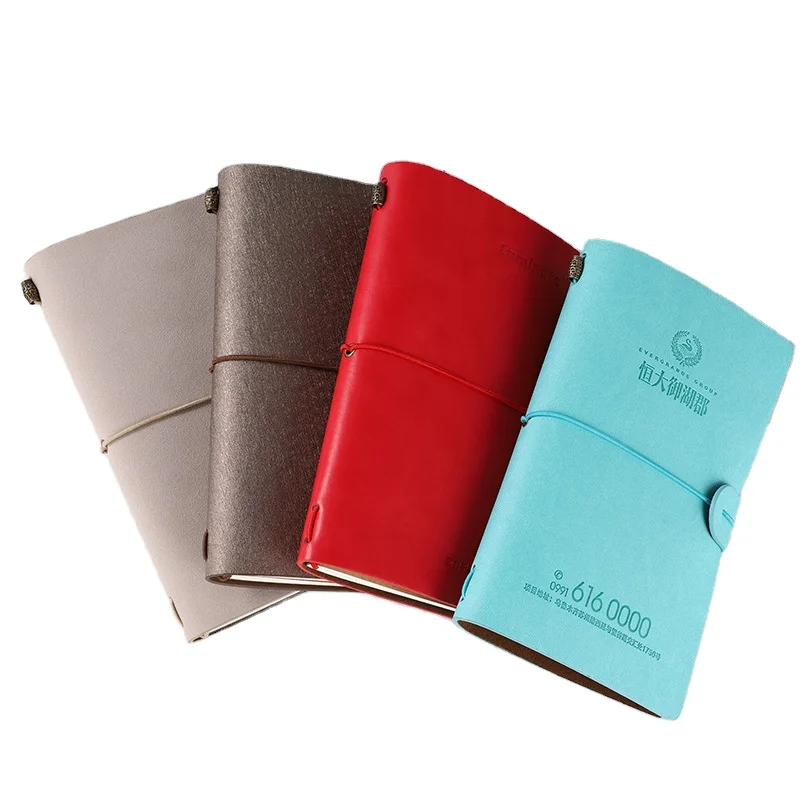 Vintage Leather Journal Notebook With Elastic Closed Classic Retro Ring Binder Diary Custom Notebook