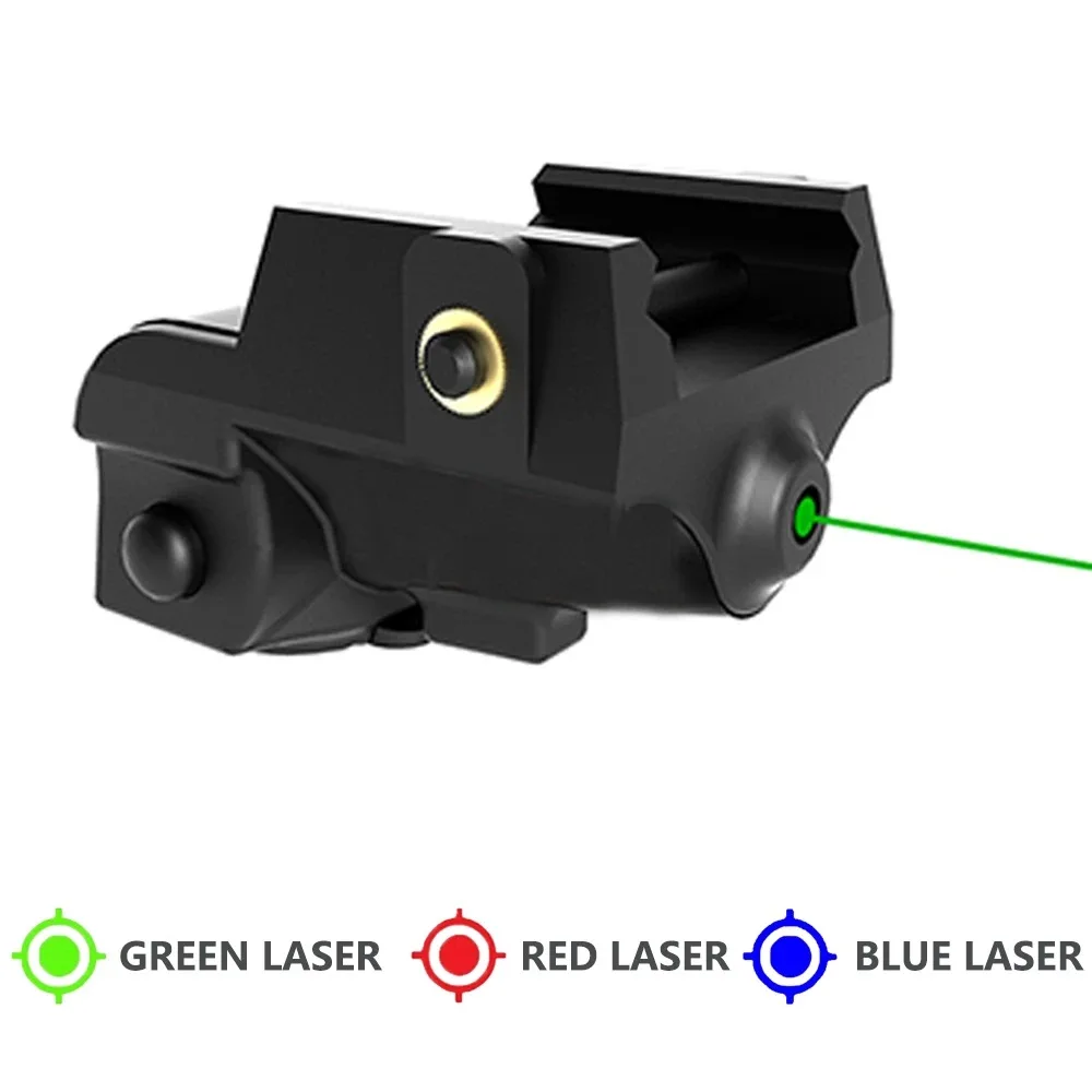 LUGER Rechargeable Aluminum Alloy Tactical Laser Sight Subcompact 20mm Green Blue Laser Sight Scope for Outside Hunting