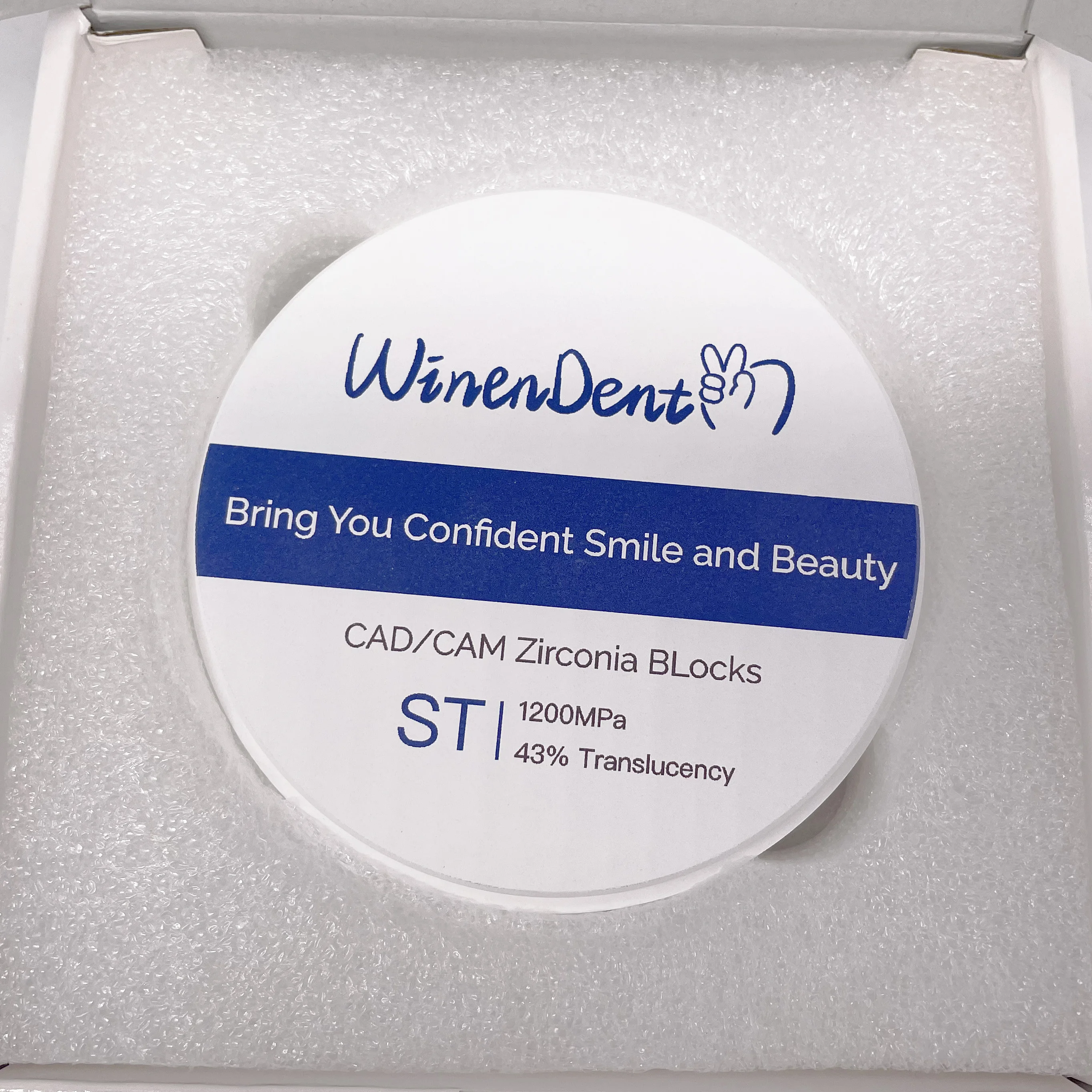 Factory price Dental Super translucent ST 98mm 22mm white block ceramic disc for Cad Cad system