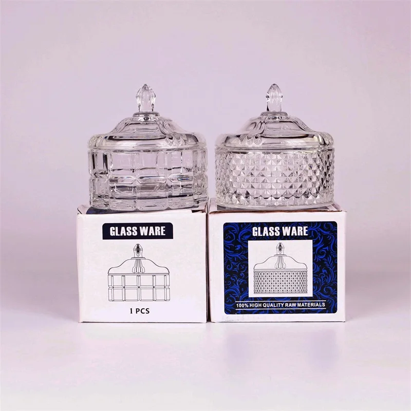 Mongolian yurt shape lid high quality glass candy container candy jar