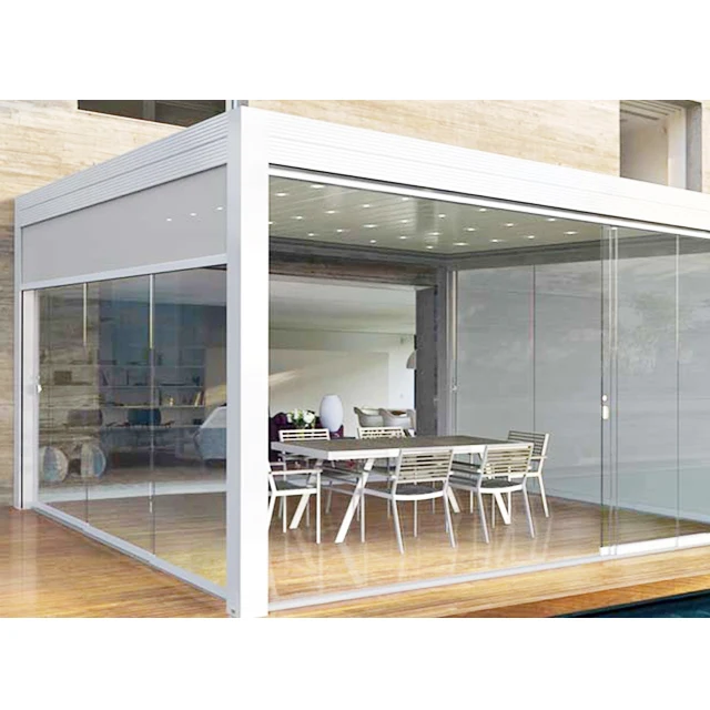 Waterproof Aluminum Pergola Gazebo Louver Roof With Side Screen aluminum roof louvers waterproof louver roof system kits outdo