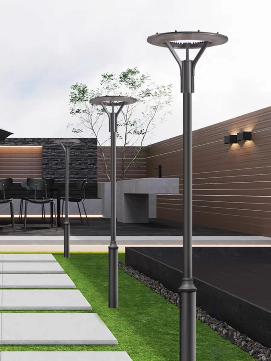 Top circular outdoor lamp post aluminum IP65 garden lamp post Street parking lot landscape garden lamp post