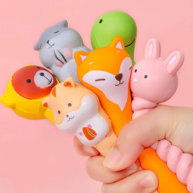 Squishies Cute Bear Animal Pencil Toppers Grips Holder Kawaii Slow Rising Stress Relief Squeeze Toy
