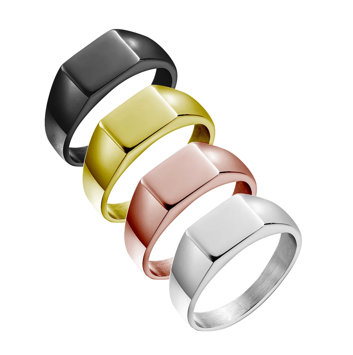 
Wholesale custom Stainless Steel Signet Ring Simple polishing ring for Men jewelry 