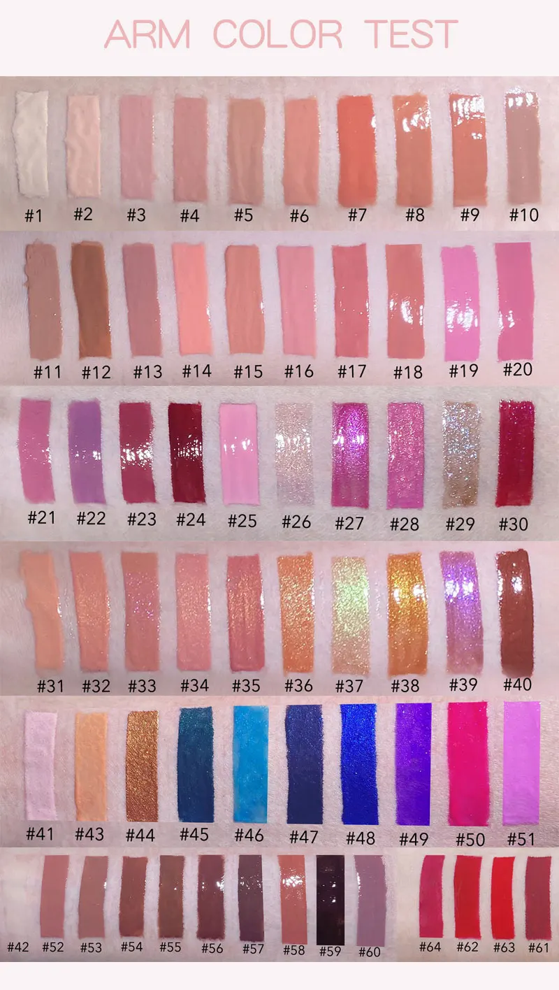 64 colors glossy vegan lip gloss wholesale custom lip gloss private label lip gloss
